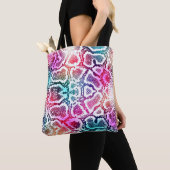 Kleurrijke Snake Skin Texture Pattern. Tote Bag (Dichtbij)