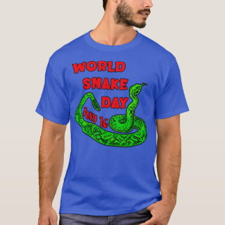 KLEURRIJKE SNAKE WORLD SNAKE DAY JULI T-SHIRT