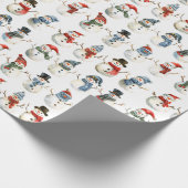 Kleurrijke Sneeuwman Kerstmis Cadeaupapier (Hoek)