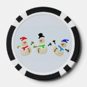 Kleurrijke Sneeuwman Kerstparade Poker Chips (Achterkant)