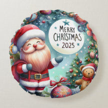 Kleurrijke Sneeuwman & Ornamenten Kerstkussen