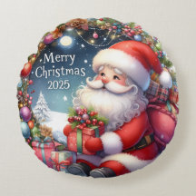 Kleurrijke Sneeuwman & Ornamenten Kerstkussen