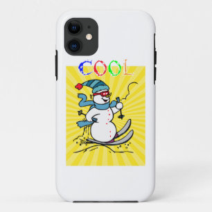 Kleurrijke Sneeuwman Skiën grappige schattige sn Case-Mate iPhone Case