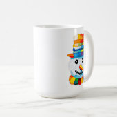 Kleurrijke Sneeuwman Tissue Paper Art Kerstmis Koffiemok (Voorkant rechts)