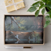 Kleurrijke sneeuwuil in herfstbos tissuepapier (Geschenk)