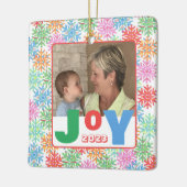 Kleurrijke Sneeuwvlok Foto Keramisch Ornament (Links)