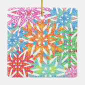 Kleurrijke Sneeuwvlok Foto Keramisch Ornament (Achterkant)