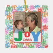 Kleurrijke Sneeuwvlok Foto Keramisch Ornament (Voorkant)