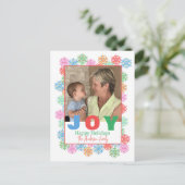 Kleurrijke sneeuwvlok foto vakantie Briefkaart (Staand voorkant)