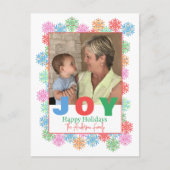 Kleurrijke sneeuwvlok foto vakantie Briefkaart (Voorkant)