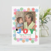 Kleurrijke sneeuwvlok foto vakantie Kaart (Staand voorkant)