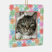 Kleurrijke Sneeuwvlok Kat Afbeelding Ornament (Rechts)