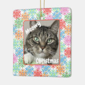 Kleurrijke Sneeuwvlok Kat Afbeelding Ornament (Links)