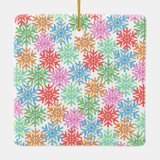 Kleurrijke Sneeuwvlok Kat Afbeelding Ornament (Achterkant)