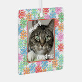 Kleurrijke Sneeuwvlok Kat Afbeelding Ornament (Voorkant Rechts)