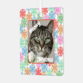 Kleurrijke Sneeuwvlok Kat Afbeelding Ornament (Voorkant links)