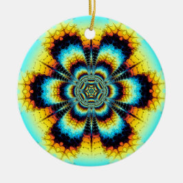 Kleurrijke sneeuwvlok keramisch ornament