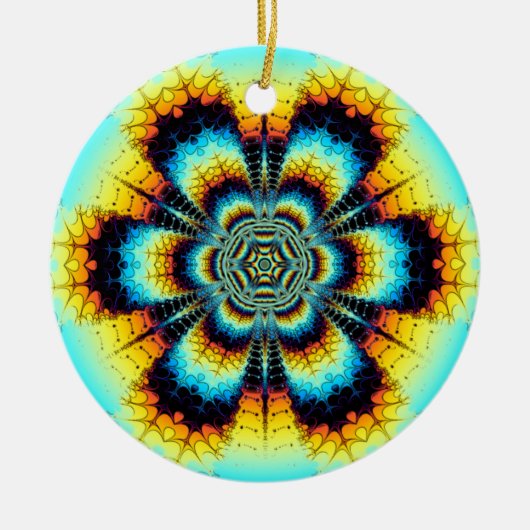 Kleurrijke sneeuwvlok keramisch ornament (Voorkant)