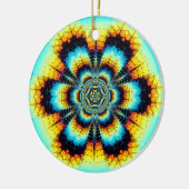 Kleurrijke sneeuwvlok keramisch ornament (Links)