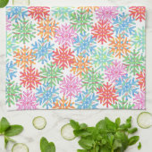 Kleurrijke sneeuwvlok keukenhanddoek (Gevouwen)