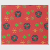 Kleurrijke sneeuwvlokken - cadeaupapier (Vlak)