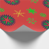 Kleurrijke sneeuwvlokken - cadeaupapier (Hoek)