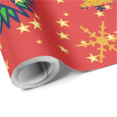 Kleurrijke sneeuwvlokken - cadeaupapier (Rol Hoek)