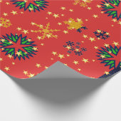 Kleurrijke sneeuwvlokken - cadeaupapier (Hoek)