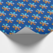 Kleurrijke sneeuwvlokken cadeaupapier (Hoek)