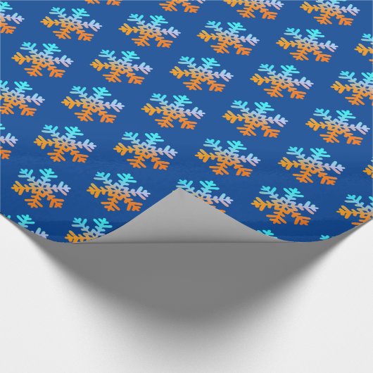 Kleurrijke sneeuwvlokken cadeaupapier (Hoek)