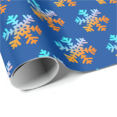 Kleurrijke sneeuwvlokken cadeaupapier (Rol Hoek)