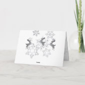 Kleurrijke sneeuwvlokken en rendieren kaart (Achterkant)