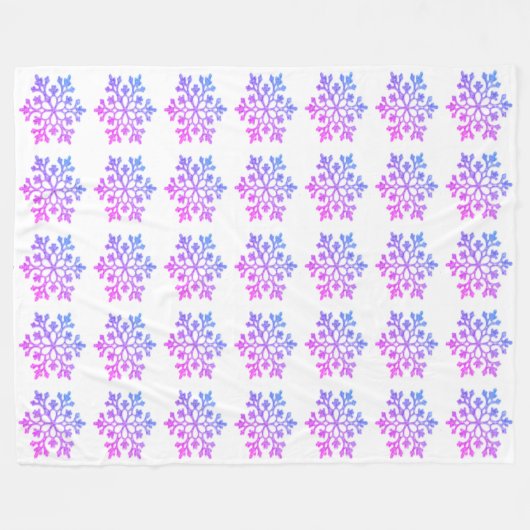 Kleurrijke sneeuwvlokken fleece deken (Voorkant (Horizontaal))