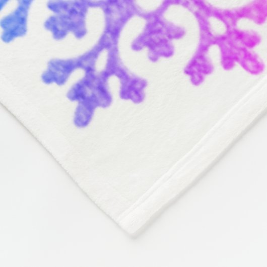 Kleurrijke sneeuwvlokken fleece deken (Hoek)