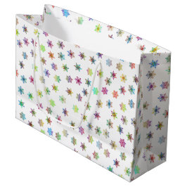 Kleurrijke sneeuwvlokken groot cadeauzakje