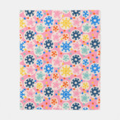 Kleurrijke sneeuwvlokken op roze vakantiepatroon fleece deken (Voorkant)