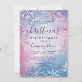 Kleurrijke Sneeuwvlokken Vakantie Kantoor Party Kaart (Voorkant)