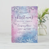 Kleurrijke Sneeuwvlokken Vakantie Kantoor Party Kaart (Staand voorkant)