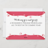 Kleurrijke sneeuwvlokken wijnglazen kerstkaart (Achterkant)