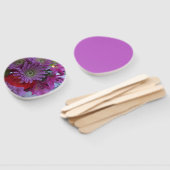 Kleurrijke snijbloemen op een aanpasbare handventi handwaaier (Niet-gemonteerd)