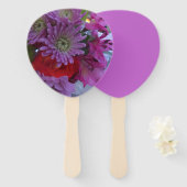 Kleurrijke snijbloemen op een aanpasbare handventi handwaaier (Voorkant en achterkant)