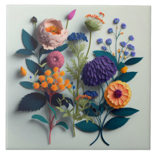 Kleurrijke snijkranen tegeltje