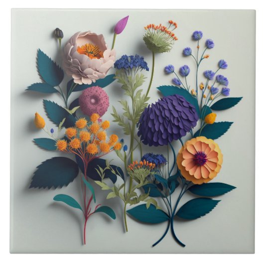 Kleurrijke snijkranen tegeltje (Voorkant)