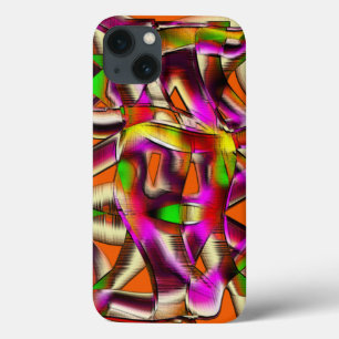 Kleurrijke snijwonden met roze en gebogen Case-Mate iPhone case