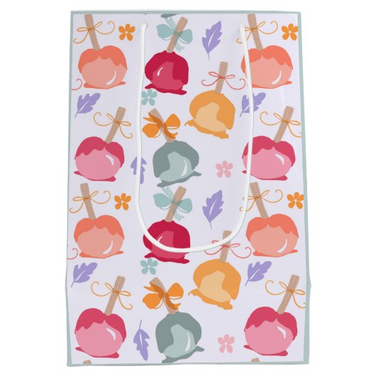 Kleurrijke Snoep appels Medium Cadeauzakje (Achterkant)