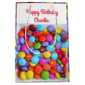 Kleurrijke Snoep Kids Verjaardag Medium Cadeauzakje (Voorkant)