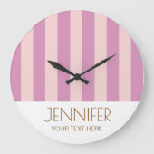 Kleurrijke Snoep Lavendel Purle Kleur Modern Strip Grote Klok (Voorkant)