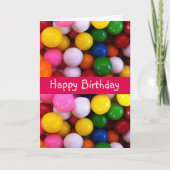 Kleurrijke snoep regenboog Gum Balls verjaardag Kaart (Voorkant)