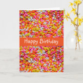 Kleurrijke snoep regenboog jelly bonen kaart (Gele Bloem)