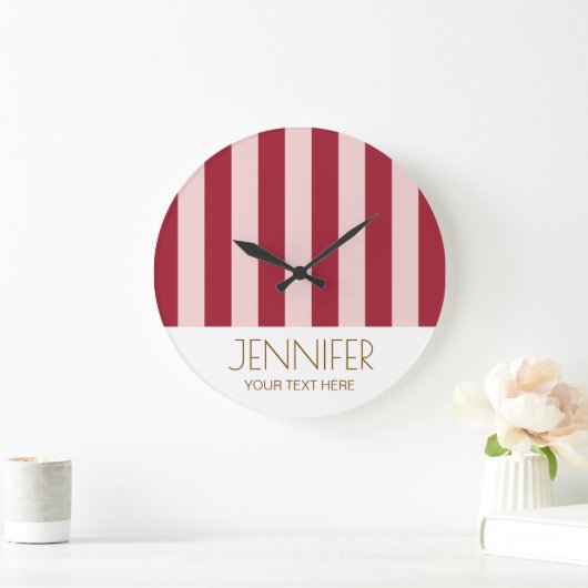 Kleurrijke Snoep Retro Rood Kleur Modern Stripes Grote Klok (Huis)